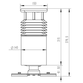 車載氣象站（二要素）尺寸圖